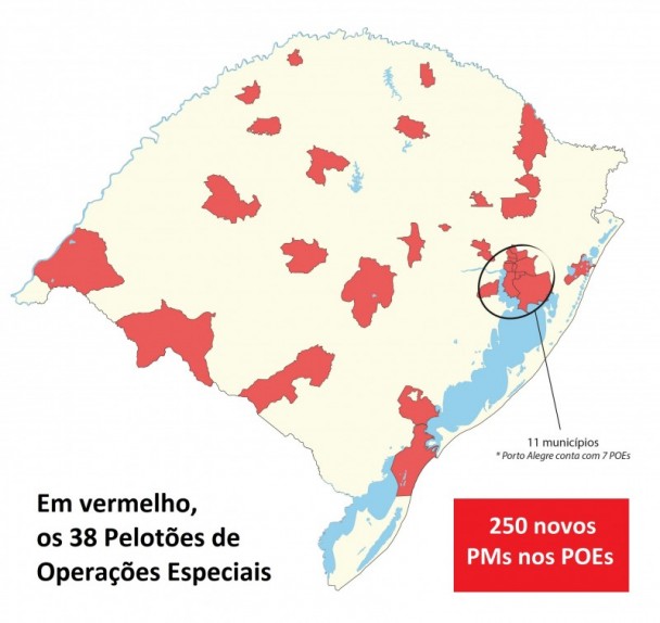 Mapa dos POEs no Estado 